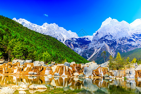 李江 玉龙雪山地方地标旅游风景水域岩石自然地点水平图片