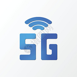 矢量蓝色图标网络标志 5G 极简主义风格的 5g 互联网技术符号 业务信息图表 创意商业概念横幅工作流布局的矢量模板设计图片