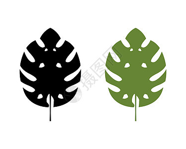 龟背竹美味叶图标矢量标志模板插图设计图片