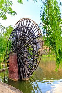 水轮建筑地点旅游水车建筑物图片