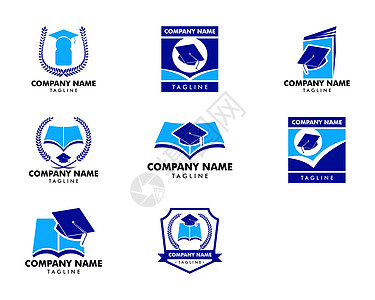 一套大学教育标志图标设计矢量模板图片