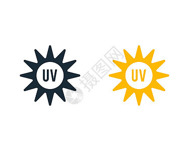 紫外线晒伤太阳能图标矢量标志模板插图设计图片