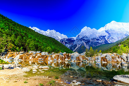 李江 玉龙雪山水平地点岩石自然水域旅游地方地标风景图片