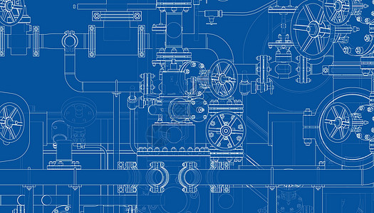 阀门等工业设备 韦克托化学品汽油管子燃料蓝图草图工程字法管道配件图片