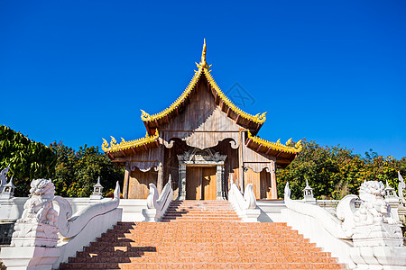 泰国怀赛乔寺宝塔佛教徒雕塑游客传统古董艺术金子建筑宗教图片