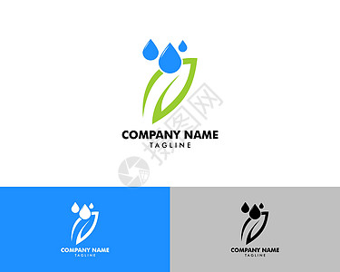盾牌标志图标设计模板元素蓝色标识矿物水滴商业叶子生态生长环境植物图片