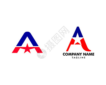 一套字母 A 星标志图标设计模板元素 Vecto商业品牌精英领导者身份团体字体优胜者标识网络图片