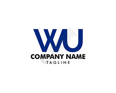 初始字母 Wu 徽标模板设计插图商业字体白色黑色奢华艺术品牌公司营销图片