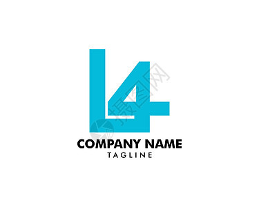 初始字母 L4 徽标模板设计错误团队数字俱乐部网络团体公司班级标识品牌背景图片