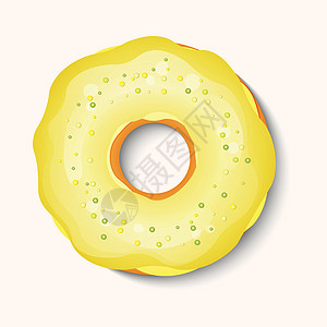 与颜色糖衣和孤立在白色背景上的五彩粉末的甜甜圈  3d 逼真的食物图标 模板邀请海报卡织物的现代设计 它制作图案的现实矢量咖啡店图片