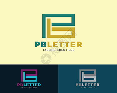 首字母 Pb 徽标模板设计标识血压营销公司身份房地产品牌插图字体推广背景图片