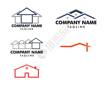 创意线条样式中的房屋标志设计集图片