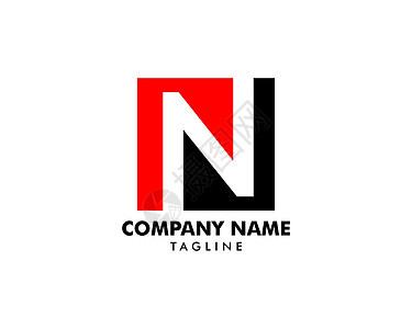 初始字母 N 徽标模板设计艺术公司身份黑色红色字体创造力网络插图品牌图片