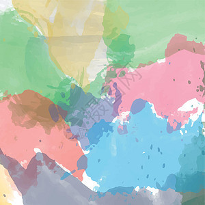 现实的多彩色壁画水颜色抽象背景矢量绘画墨水卡片创造力蓝色紫色插图艺术彩虹刷子背景图片