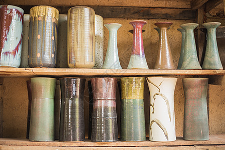 彩色罐子血管艺术投手陶瓷喷泉考古学工艺杯子制品陶器图片