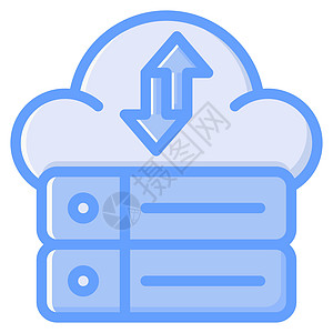 云市场大数据图标设计蓝色样式市场用户服务器网络商业计算技术全球基准数据库插画