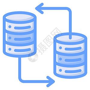 服务器数据图标设计蓝色样式图片