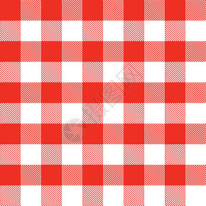 红色和白色苏格兰纺织无缝图案 织物质地检查格子呢格子 的抽象几何背景 单色图形重复设计 现代方形饰品图片