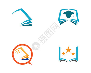 教育徽标模板大学知识商业插图文学书店图书馆创造力学校办公室背景图片