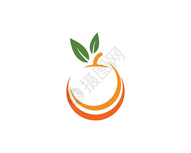橙色标志设计商业橙子水果绿色圆圈食物植物饮食营养圆形图片