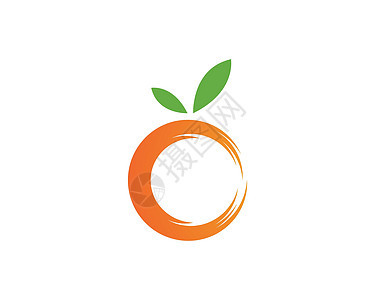 橙色标志设计食物果汁圆形橙子商业饮食营养圆圈叶子植物图片