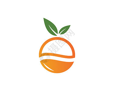 橙色标志设计商业营养生态圆形公司水果叶子橙子饮食绿色图片