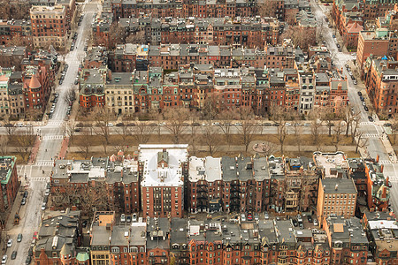 波士顿市中心马萨诸塞州城市摩天大楼市中心地标全景鸟瞰图办公商业金融大楼图片