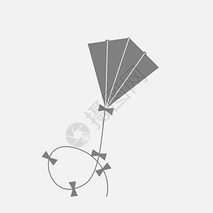 风筝图标 它制作图案矢量爱好艺术童年游戏白色孩子活动丝带翅膀玩具图片