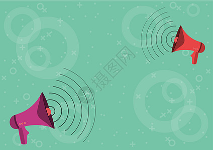 一对扩音器绘图产生声波制作新公告 扩音器绘图制作频率调制促进后期广告喇叭扬声器媒体营销放大器教育技术绘画商业嗓音图片