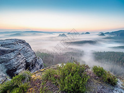 Misty Elbe 山谷沙石山或瑞士高度荒野射线魔法地平线森林冒险首脑阴霾薄雾图片