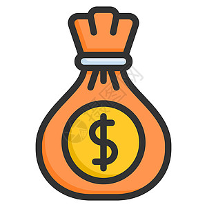 钱袋子图标设计轮廓颜色样式工作硬币大奖货币机构投资现金商业插图银行图片