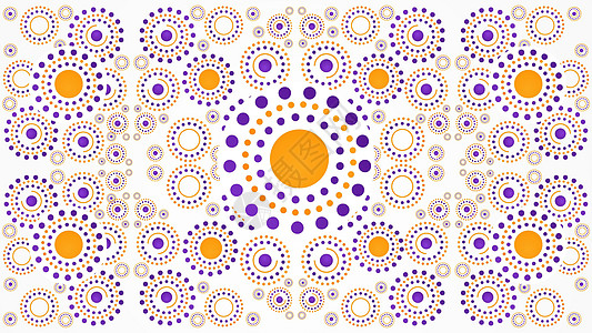 抽象的橙色和紫色圆圈图案背景传单横幅插图海报互联网界面营销网络广告金色图片