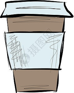 在白色背景上隔离的饮料纸杯艺术品食物咖啡店咖啡早餐插图产品绘画杯子小样图片