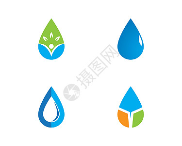 水滴标志寺公司社区叶子教育开发商生态蓝色环境技术载体图片