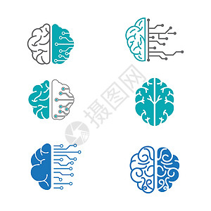 大脑图标健康大脑矢量图图标模板商业创新药品科学医疗创造力智力解剖学艺术心理学插画