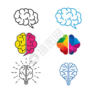 健康大脑矢量图图标模板智力科学头脑创造力医疗标识心理学器官教育技术图片