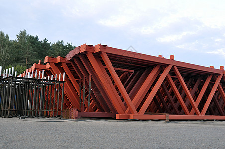 工业企业内部领土上的钢金属结构 桁架仓储生产建造技术底漆项目屋顶工厂贮存屋架安装图片
