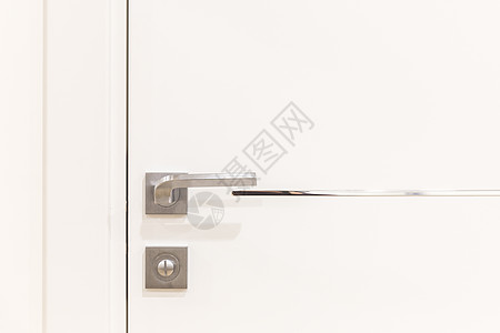 现代白色门上的金属门把手出口小样房间合金空白入口安全打扰图片