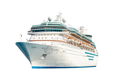 以白色背景孤立的游轮 现代远洋班轮旅行航海假期航程海洋运输衬垫导航酒店奢华图片