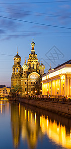 俄罗斯圣彼得堡基督复活教会救世主在血流成血上求救宗教城市文化大教堂旅游基督历史寺庙吸引力天空图片