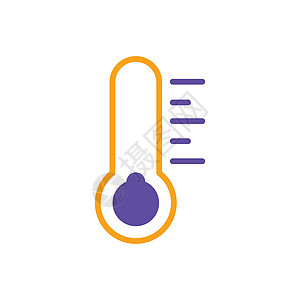 温度计冷矢量字形图标 天气信号乐器摄氏度科学温度测量药品预报季节医疗插图图片