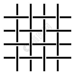织物纤维网格布纺织图标黑色矢量插图平面样式图像图片