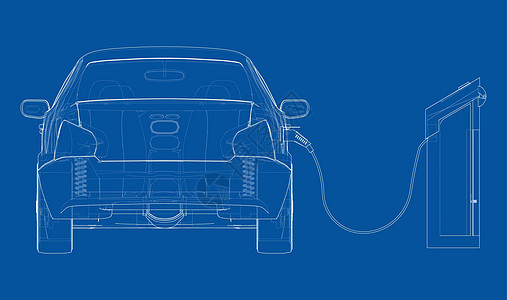 电动汽车充电站 电动汽车插头活力绘画收费环境杂交种电缆电池车辆驾驶图片