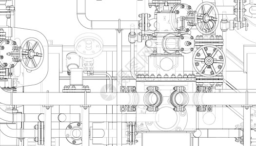 阀门等工业设备 韦克托燃料插图草图工厂蓝色资源管子配件金属设施图片