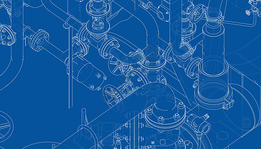 阀门等工业设备 韦克托气体工程草图蓝图工厂蓝色汽油设施活力压力图片