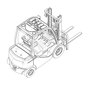 叉车 正字法向量机器加载装载机绘画运输力量卡车建筑挖掘机柴油机图片