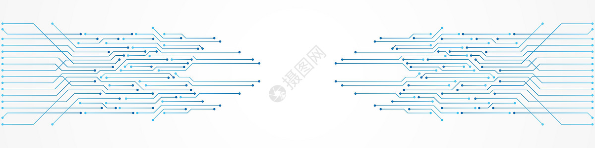 抽象技术背景蓝色电路板图案微芯片电源线网络木板力量电路半导体主板处理器插图商业电脑背景图片
