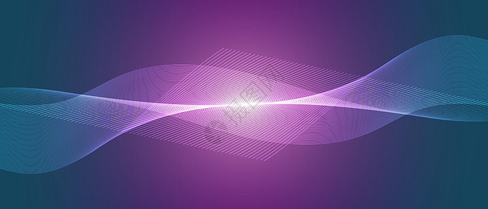 抽象的蓝色和紫色光技术波浪设计数字网络背景矢量通信概念图片