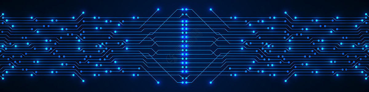 具有电灯微芯片电源线的抽象技术背景蓝色电路板图案母板互联网商业主板电气处理器电脑活力网络半导体图片