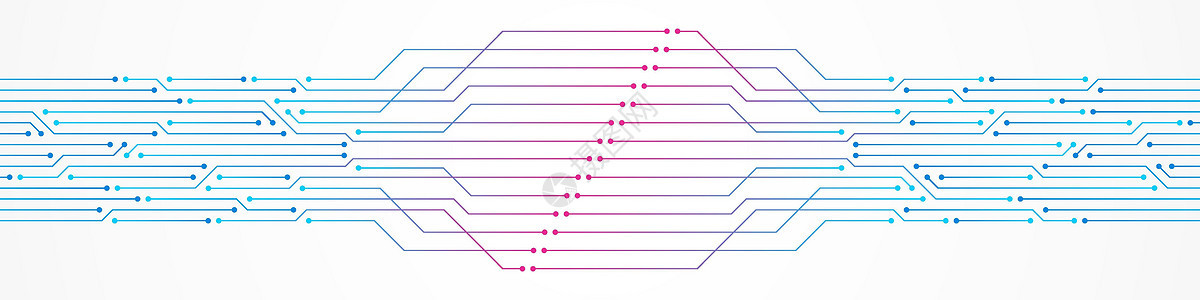 抽象技术粉色和蓝色渐变电路板活力力量电路木板半导体电子一体化芯片电气网络图片